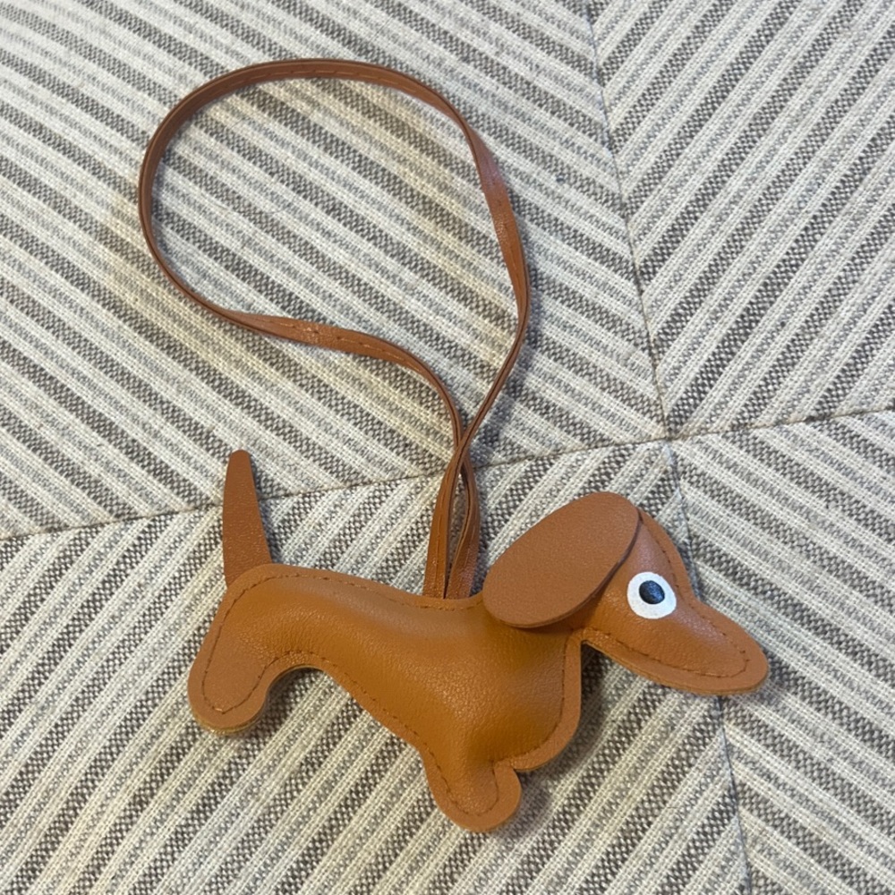 Brown Dog-Shaped bag charm  Accessory